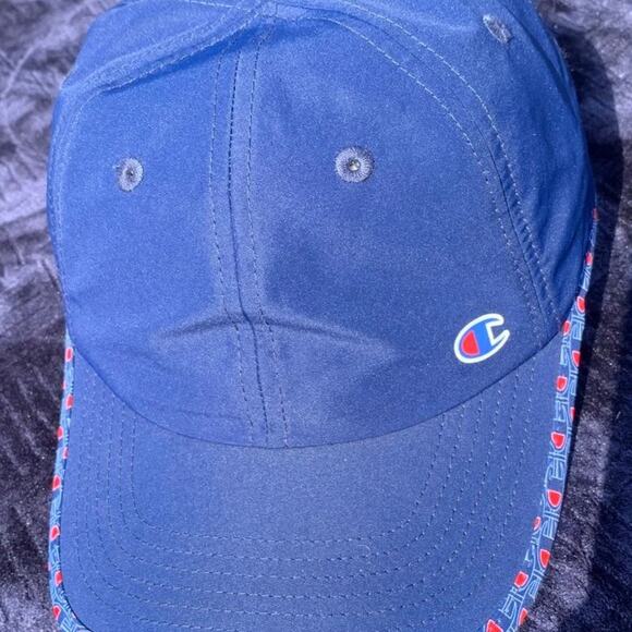 Womens Blue Champion Adjustable Baseball Hat Outdoor Cap Workout Hat - Picture 2 of 10